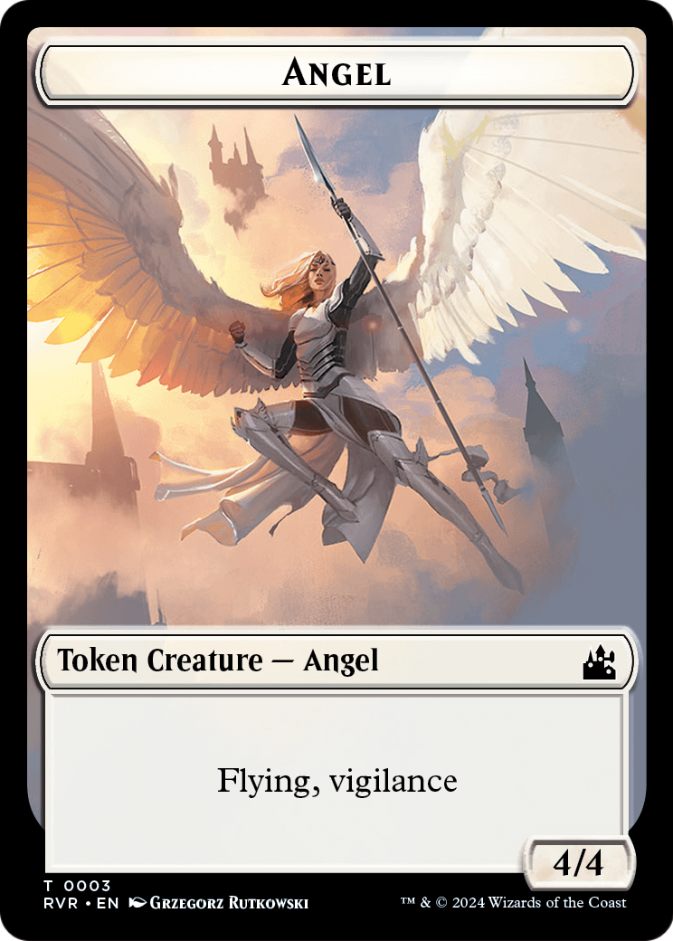 Angel (TRVR-003) [Ravnica Remastered Tokens] Foil