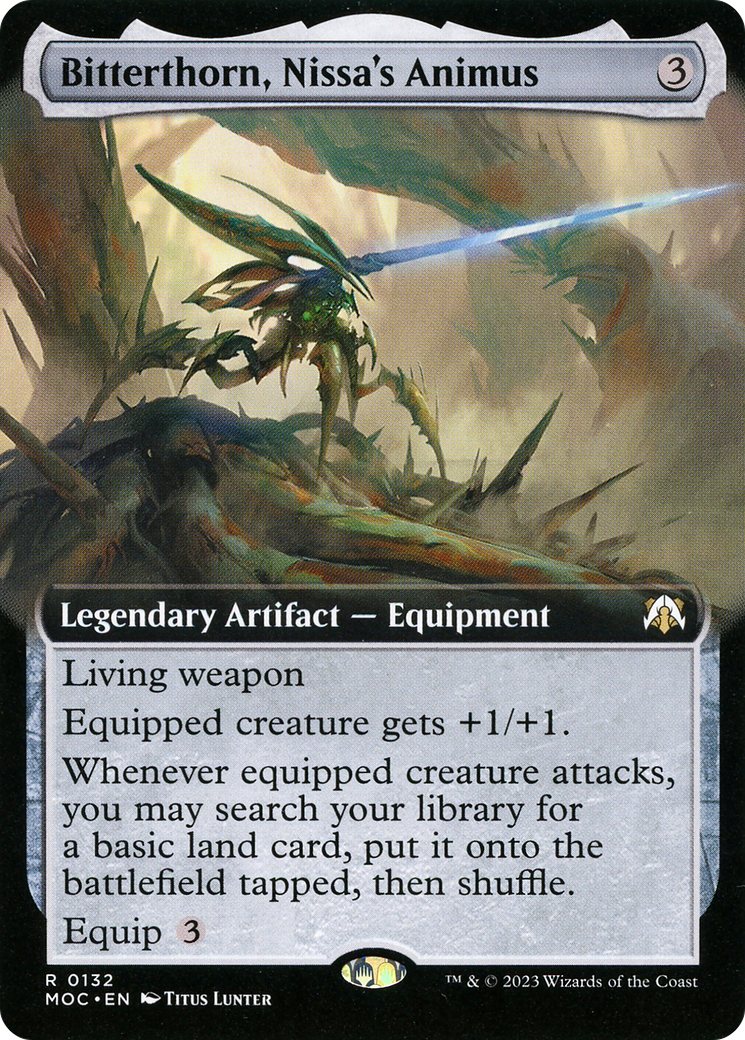 Bitterthorn, Nissa's Animus (Extended Art) (MOC-132) [March of the Machine Commander] Foil