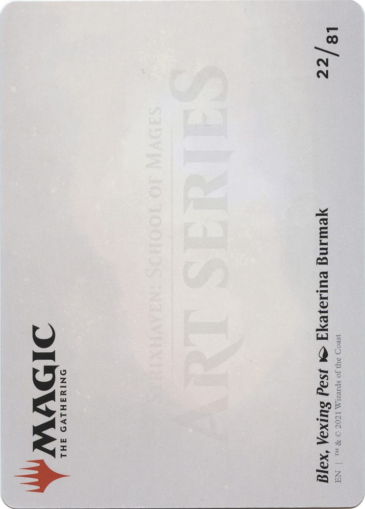 Blex, Vexing Pest // Blex, Vexing Pest (ASTX-022) (Borderless) [Strixhaven Art Series] Foil