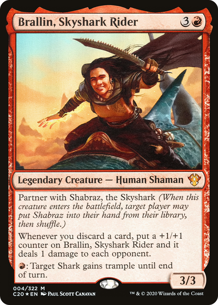 Brallin, Skyshark Rider (C20-004) [Commander 2020] Foil