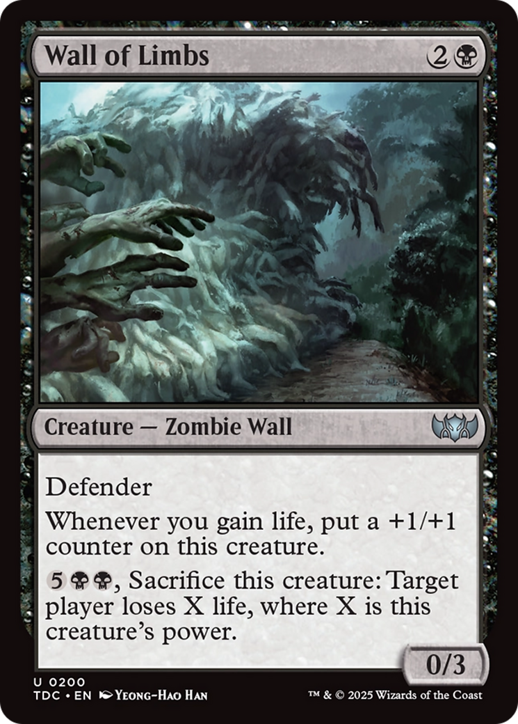 Wall of Limbs (TDC-200) [Commander: Tarkir: Dragonstorm]