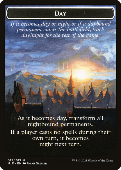 Day // Night (TMID-019) [Innistrad: Midnight Hunt Tokens]