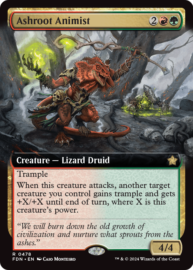 Ashroot Animist (Extended Art) (FDN-478) [Foundations] Foil