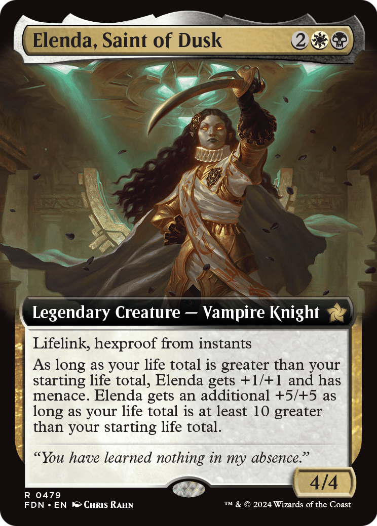 Elenda, Saint of Dusk (Extended Art) (FDN-479) [Foundations] Foil