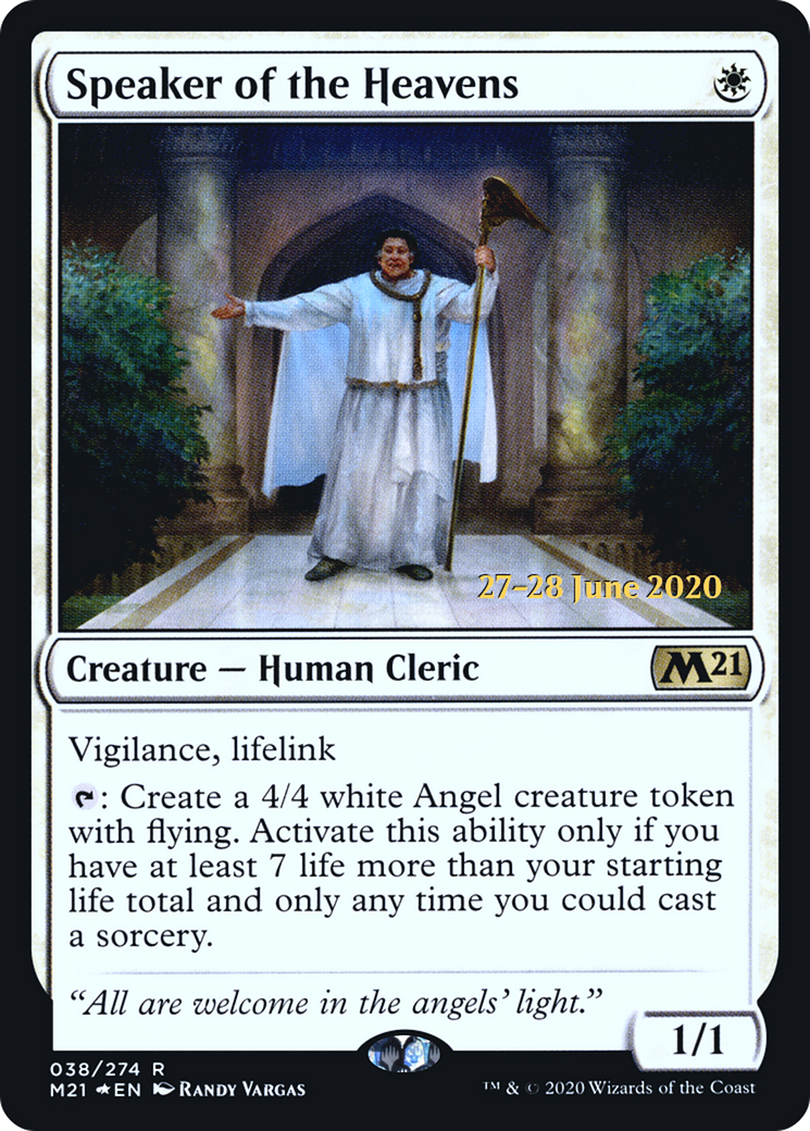 Speaker of the Heavens (PRE-38S) [Core Set 2021 Promos] Foil