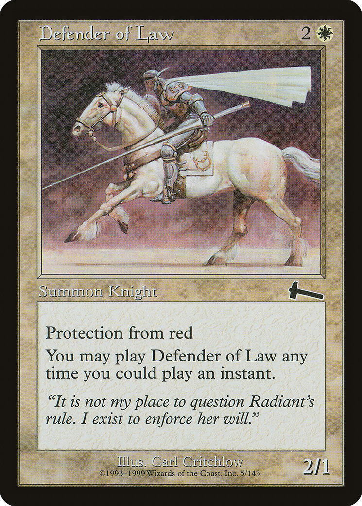 Defender of Law (ULG-005) [Urza's Legacy] Foil
