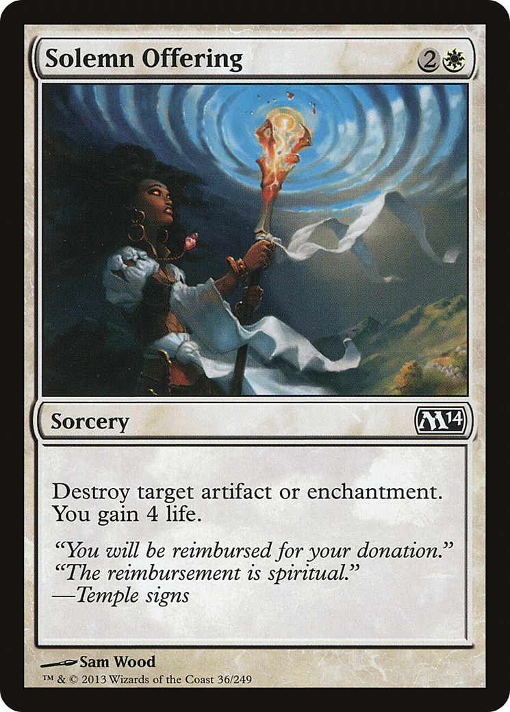 Solemn Offering (M14-036) [Magic 2014] Foil