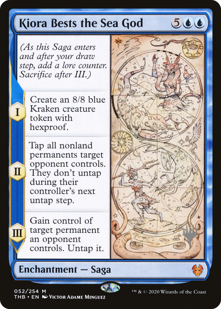 Kiora Bests the Sea God (PPTHB-052) [Promo Pack: Theros Beyond Death Promos] Foil