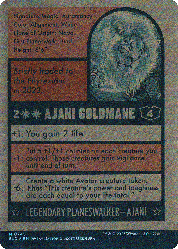 Ajani Goldmane (SLD-745) (Autographed) (Borderless) [Secret Lair Drop] Foil