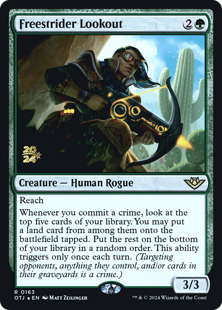 Freestrider Lookout (PRE-163) [Outlaws of Thunder Junction Promos] Foil