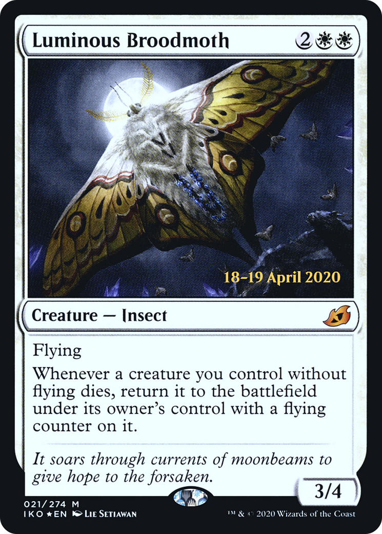 Luminous Broodmoth (PRE-21S) [Ikoria: Lair of Behemoths Promos] Foil