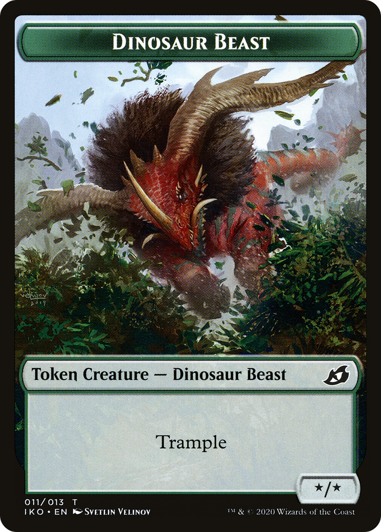 Dinosaur Beast (TIKO-011) [Ikoria: Lair of Behemoths Tokens] Foil