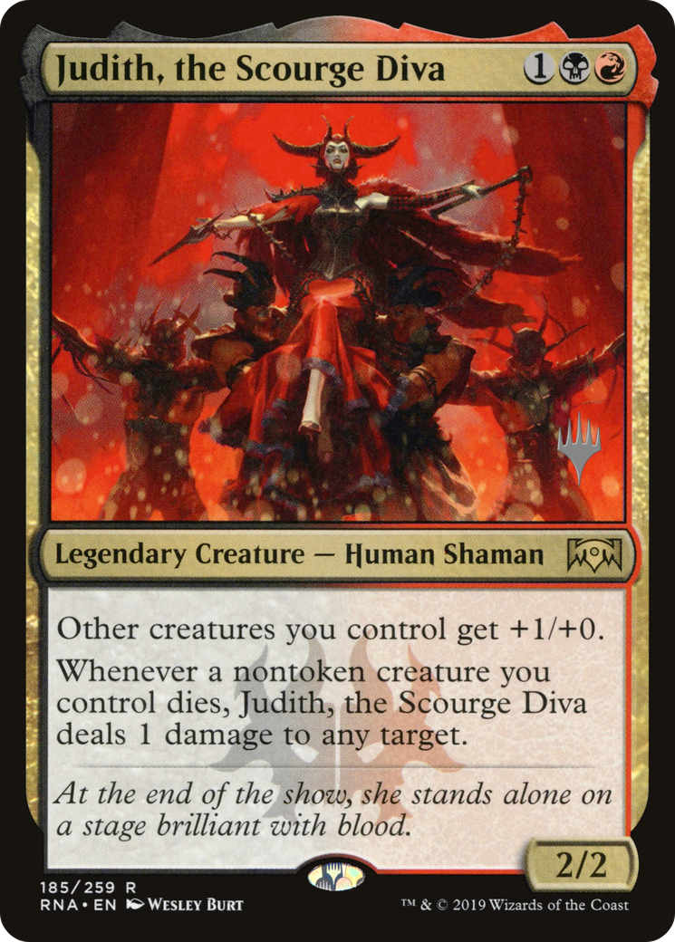Judith, the Scourge Diva (PPELD-185) [Promo Pack: Ravnica Allegiance Promos] Foil