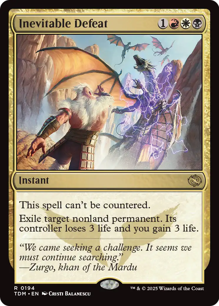 Inevitable Defeat (TDM-194) [Tarkir: Dragonstorm] Foil