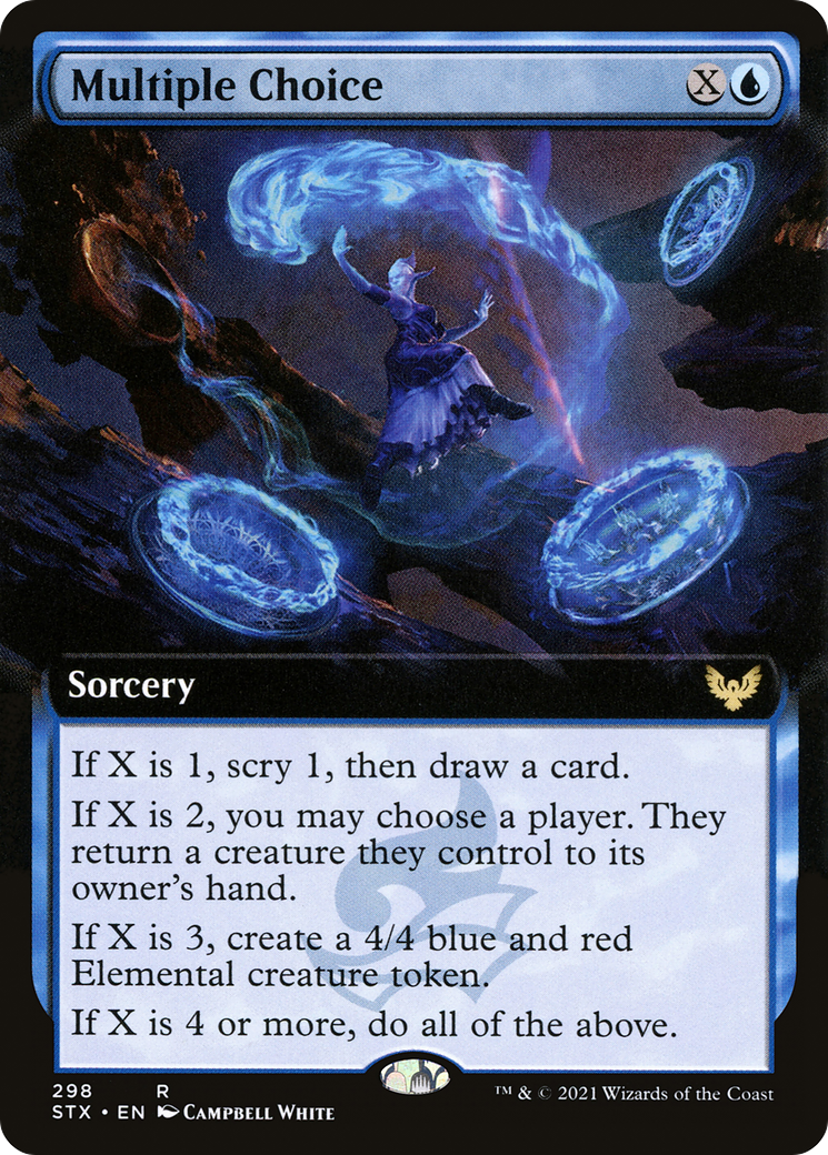 Multiple Choice (Extended Art) (STX-298) [Strixhaven: School of Mages] Foil