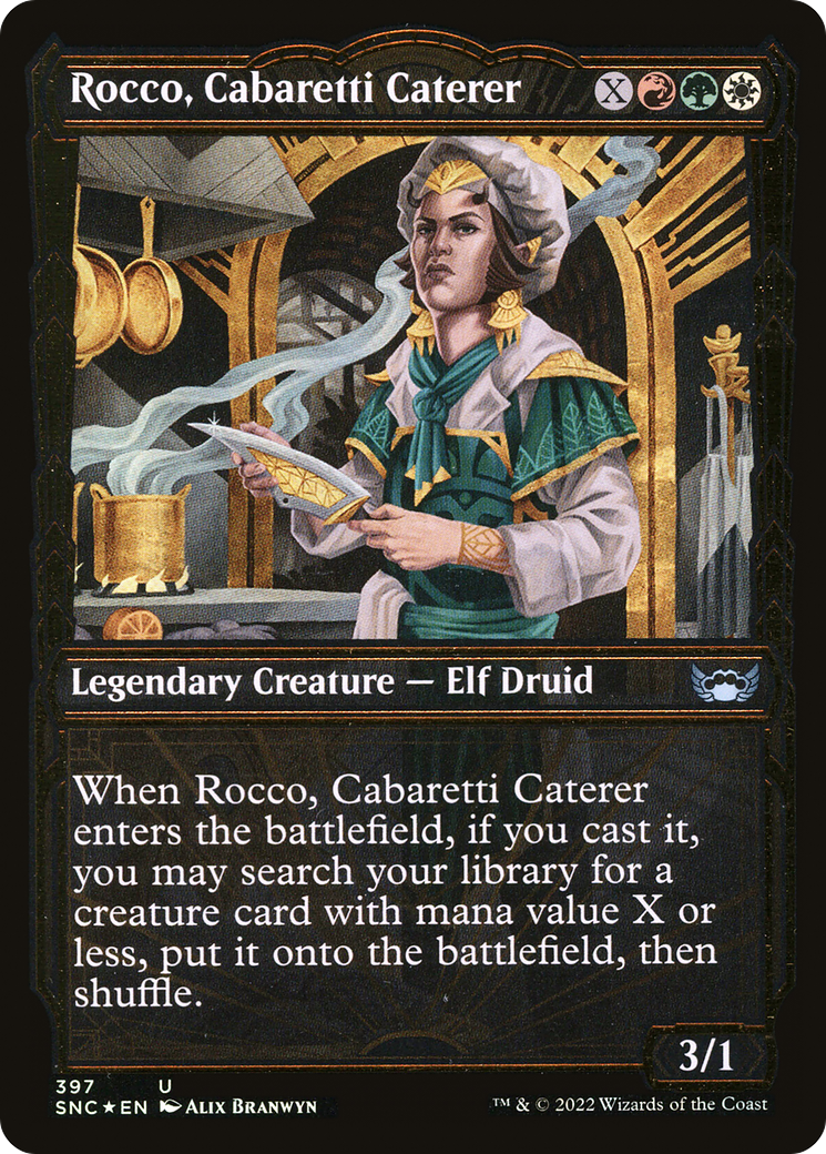 Rocco, Cabaretti Caterer (Gilded Foil) (SNC-397) (Showcase) [Streets of New Capenna] Foil