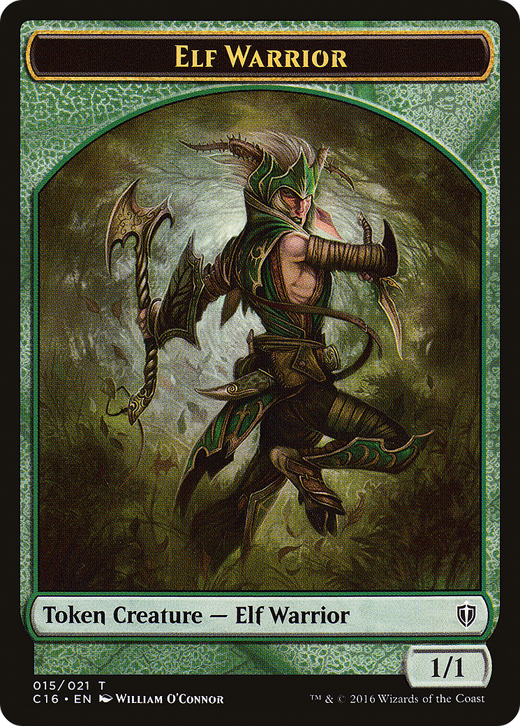 Elf Warrior // Zombie Double-Sided Token (C16-15 // 11) [Commander 2016 Tokens]