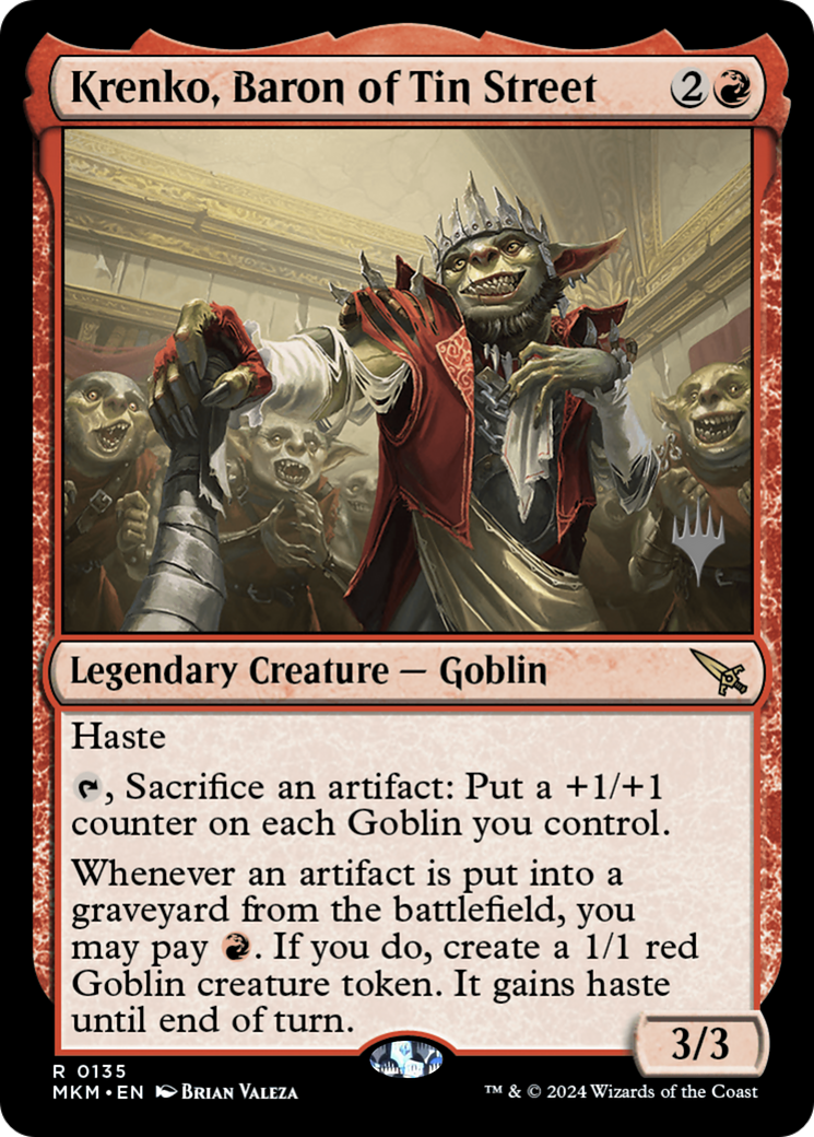 Krenko, Baron of Tin Street (PPMKM-135) [Promo Pack: Murders at Karlov Manor Promos] Foil