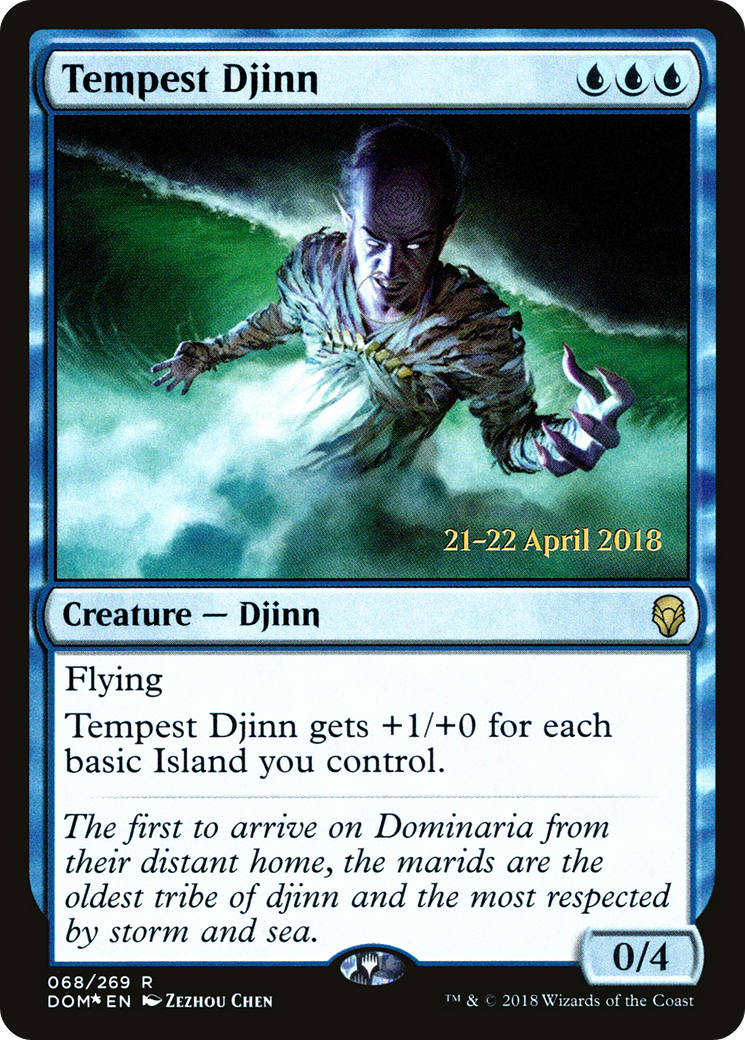 Tempest Djinn (PRE-68S) [Dominaria Promos] Foil