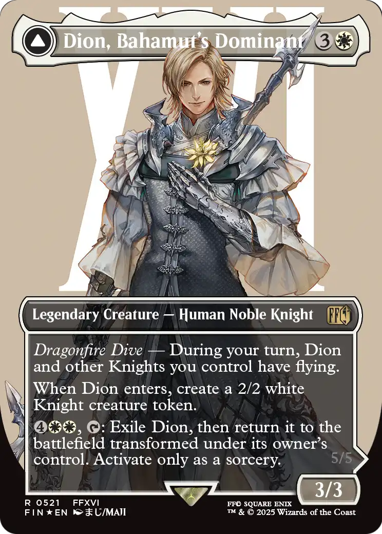 Dion, Bahamut's Dominant (Borderless) (Surge Foil) (FIN-521) [FINAL FANTASY] Foil
