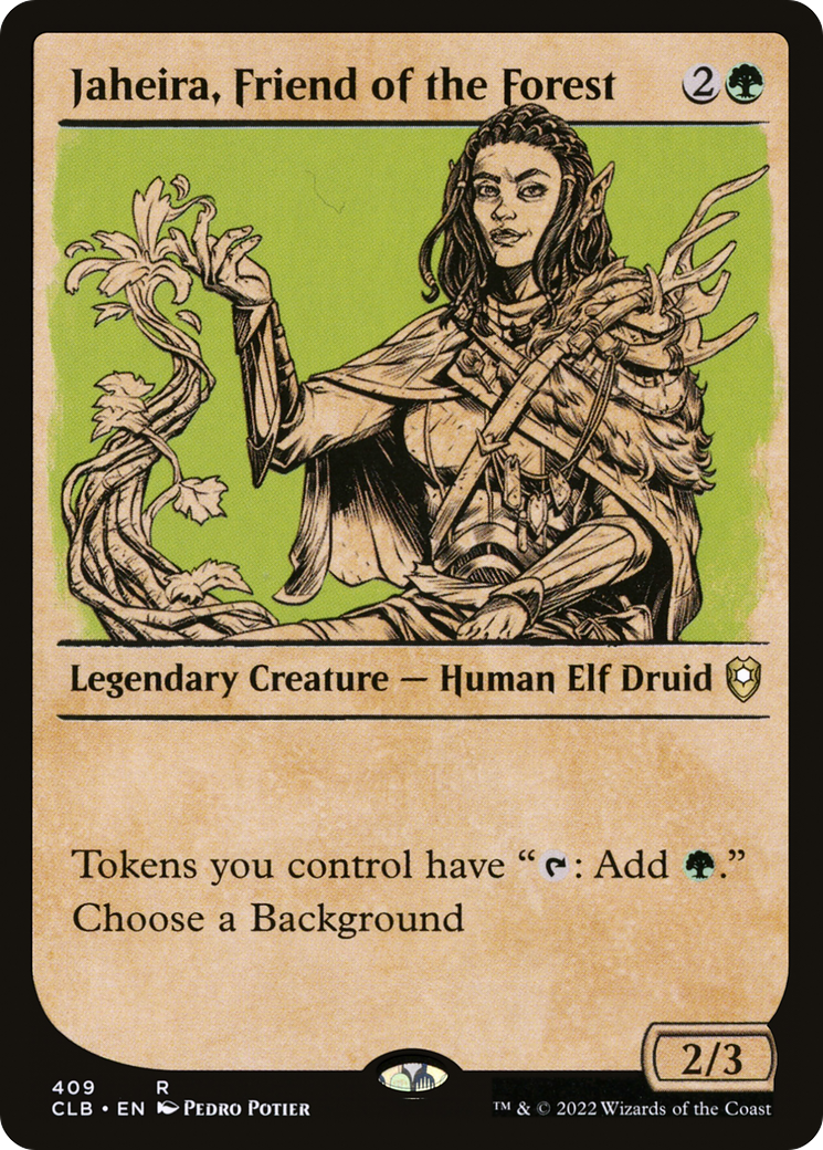 Jaheira, Friend of the Forest (Showcase) (CLB-409) [Commander Legends: Battle for Baldur's Gate] Foil