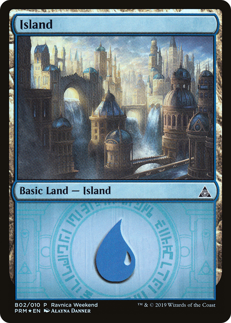 Island - Azorius (B02) (LARP-002) [RNA Ravnica Weekend] Foil