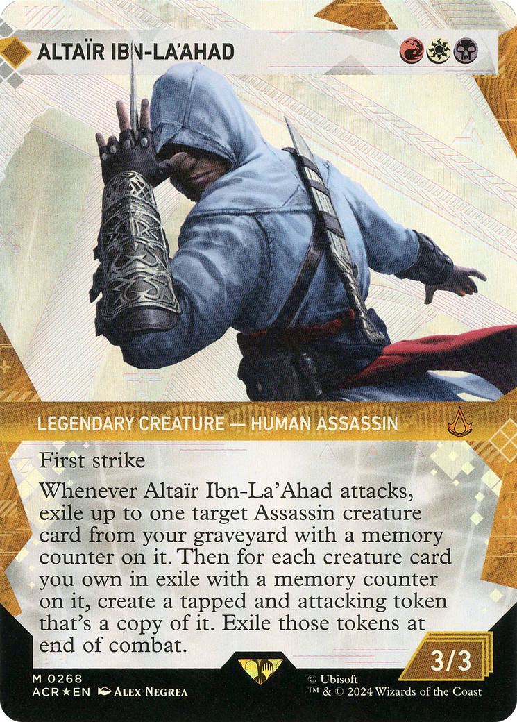 Altair Ibn-La'Ahad (Showcase) (Textured Foil) (ACR-268) (Borderless) [Assassin's Creed] Foil