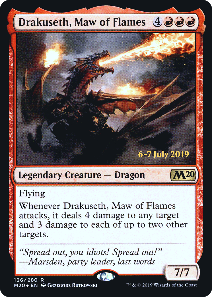Drakuseth, Maw of Flames (PRE-136S) [Core Set 2020 Promos] Foil