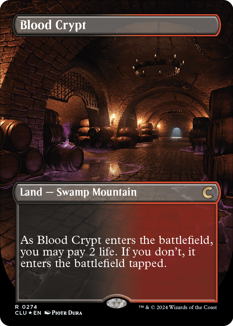 Blood Crypt (Borderless) (CLU-274) [Ravnica: Clue Edition] Foil