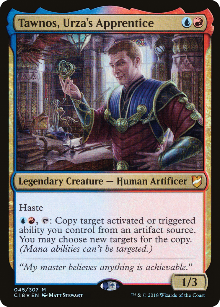 Tawnos, Urza's Apprentice (C18-045) [Commander 2018] Foil