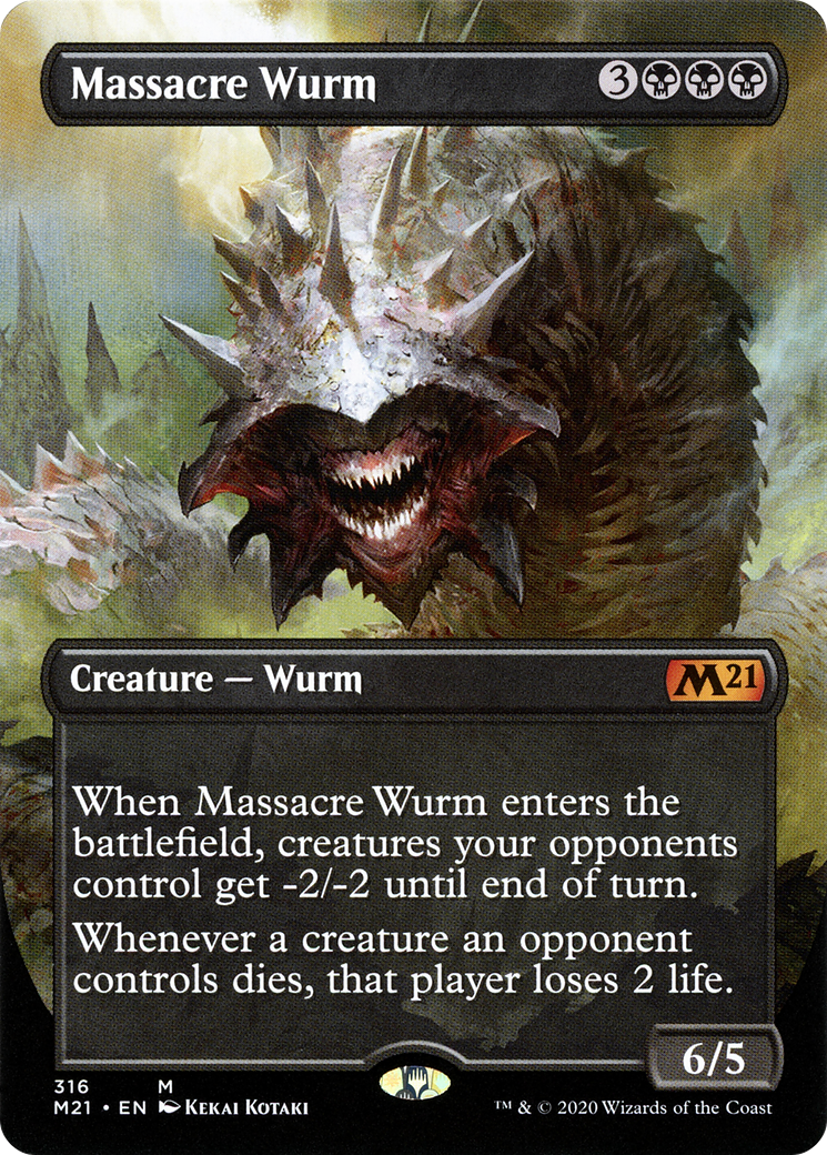 Massacre Wurm (Alternate Art) (M21-316) (Borderless) [Core Set 2021]
