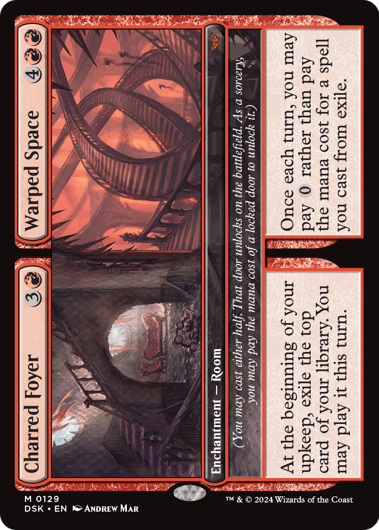 Charred Foyer // Warped Space (DSK-129) [Duskmourn: House of Horror] Foil