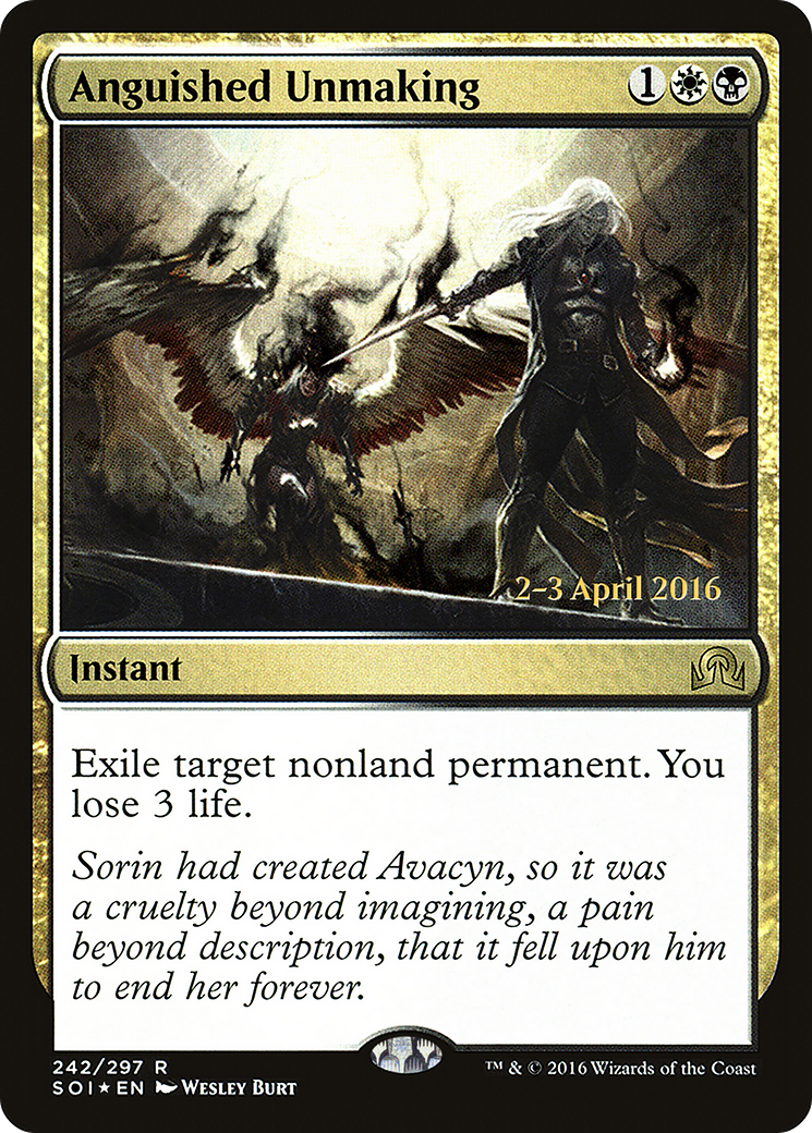 Anguished Unmaking (PRE-242S) [Shadows over Innistrad Promos] Foil