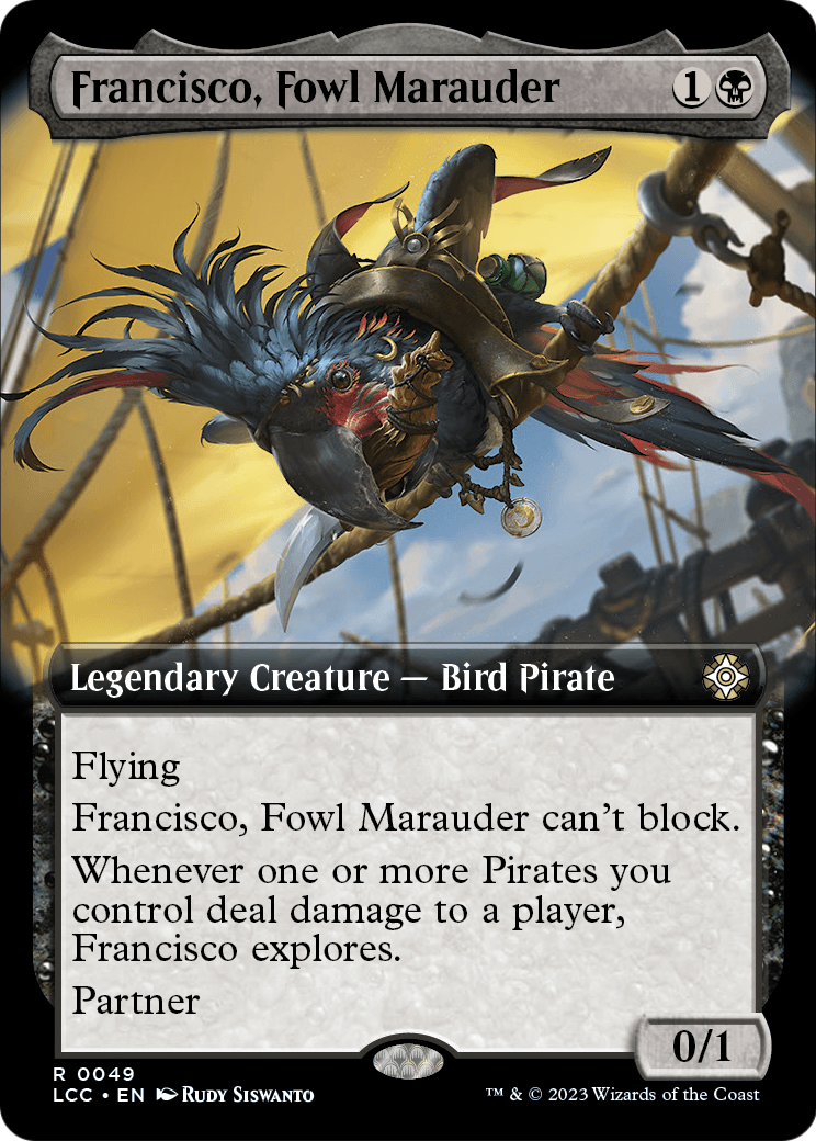 Francisco, Fowl Marauder (Extended Art) (LCC-049) [The Lost Caverns of Ixalan Commander]