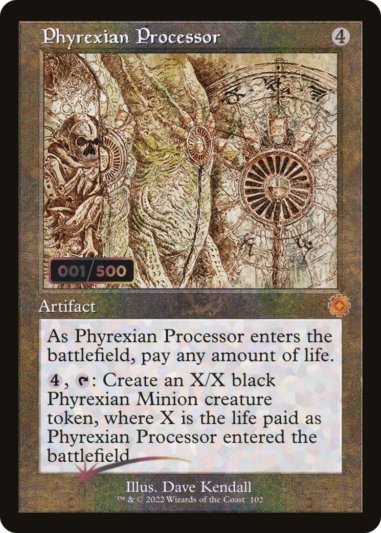 Phyrexian Processor (Schematic) (Serial Numbered) (BRR-102) [The Brothers' War Retro Artifacts] Foil