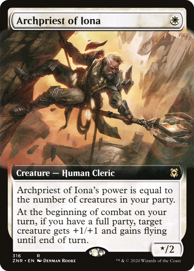 Archpriest of Iona (Extended Art) (ZNR-316) [Zendikar Rising] Foil