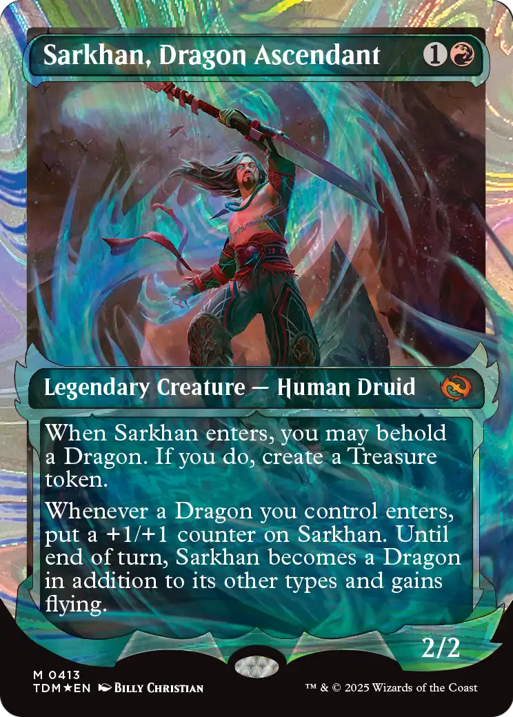 Sarkhan, Dragon Ascendant (TDM-413) (Showcase) (Halo Foil) [Tarkir: Dragonstorm] Foil