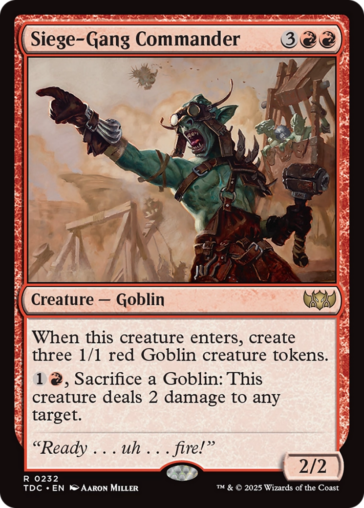 Siege-Gang Commander (TDC-232) [Commander: Tarkir: Dragonstorm]