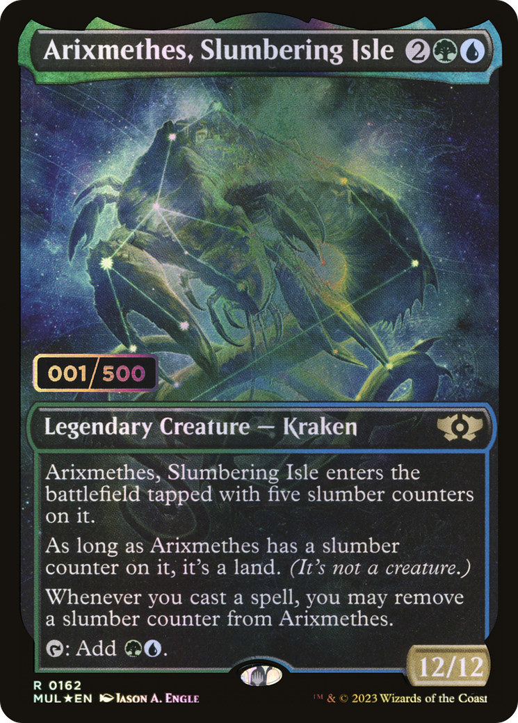 Arixmethes, Slumbering Isle (Serial Numbered) (MUL-162) (Showcase) [Multiverse Legends] Foil