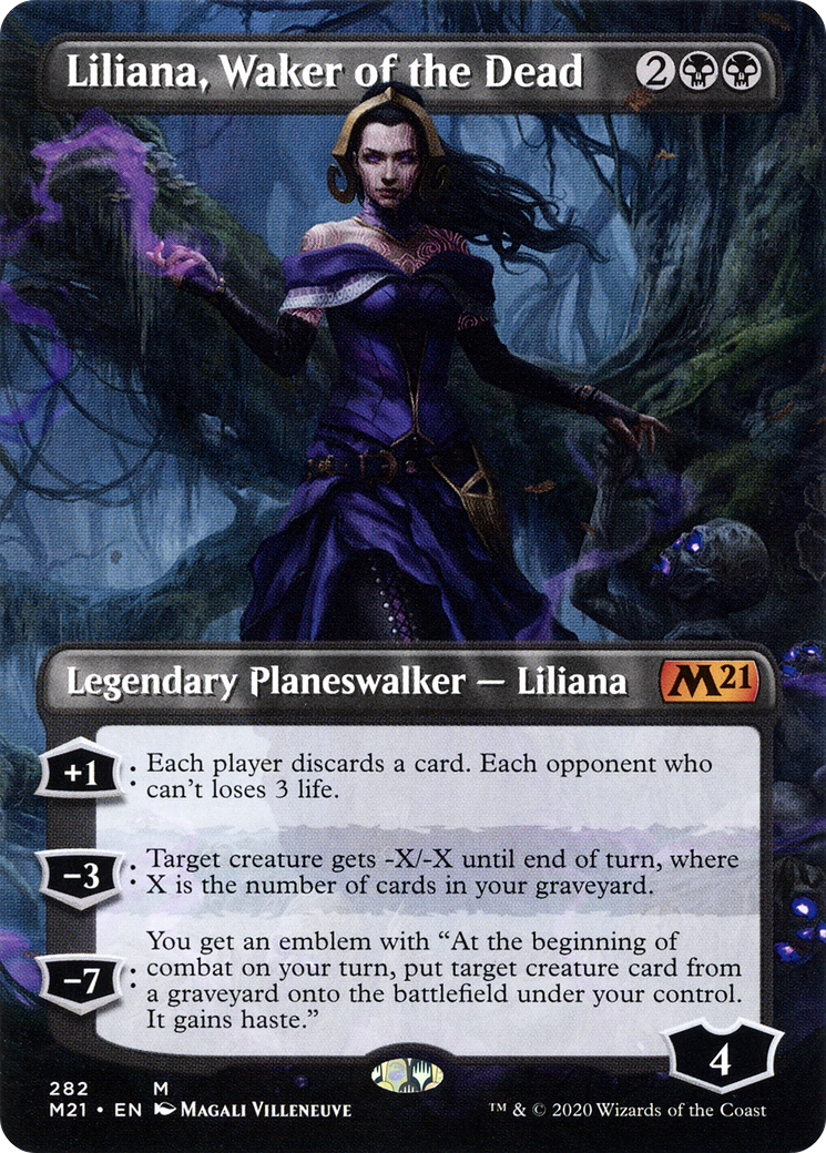 Liliana, Waker of the Dead (Borderless) (M21-282) (Borderless) [Core Set 2021] Foil
