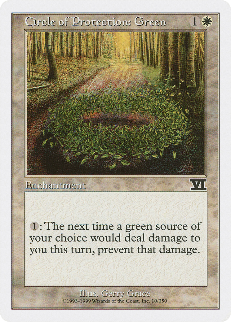 Circle of Protection: Green (6ED-010) [Classic Sixth Edition]