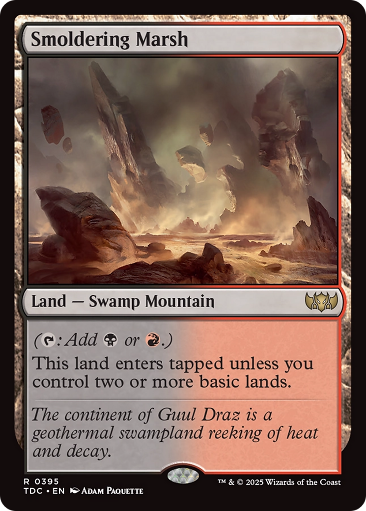 Smoldering Marsh (TDC-395) [Commander: Tarkir: Dragonstorm]