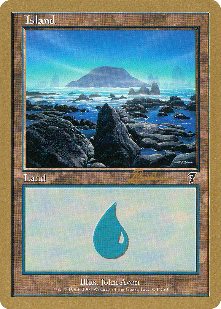 Island (334) - 2001 Antoine Ruel (7ED) [World Championship Decks 2001]