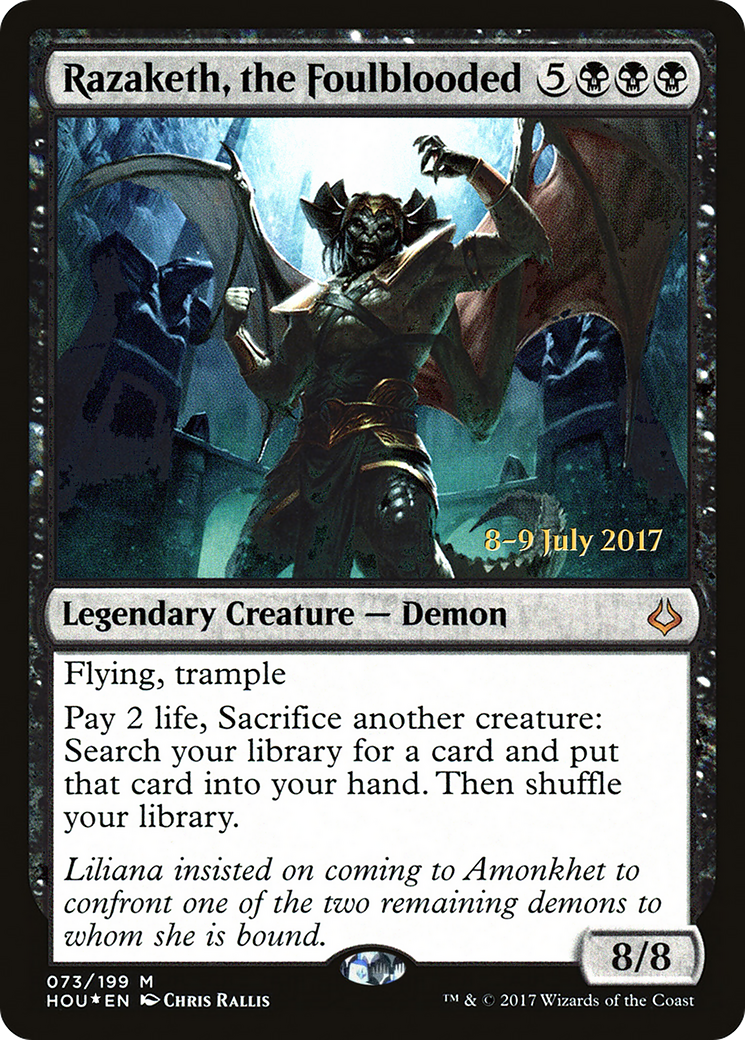 Razaketh, the Foulblooded (PRE-73S) [Hour of Devastation Promos] Foil