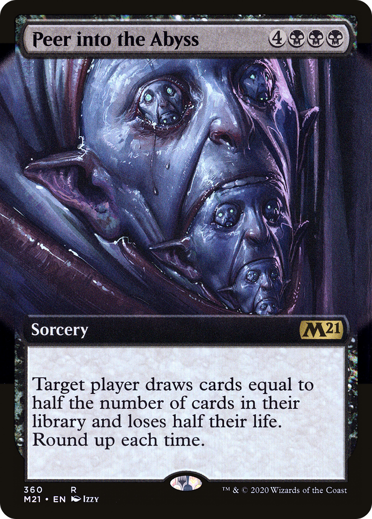 Peer Into the Abyss (Extended Art) (M21-360) [Core Set 2021] Foil