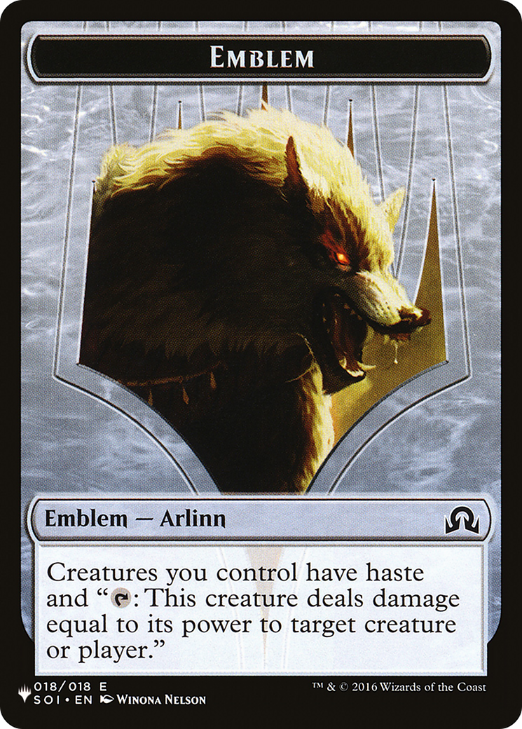 Arlinn, Embraced by the Moon Emblem (PLST-TSOI-18) [The List]