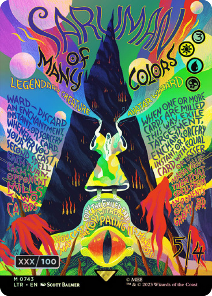 Saruman of Many Colors (Borderless Poster) (Serial Numbered) (LTR-743) [The Lord of the Rings: Tales of Middle-earth] Foil