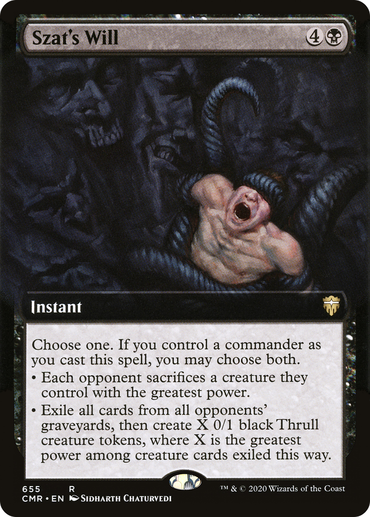 Szat's Will (Extended Art) (CMR-655) [Commander Legends] Foil