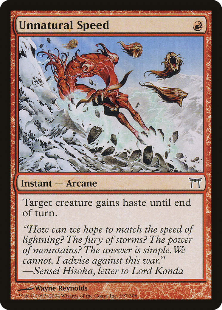 Unnatural Speed (CHK-197) [Champions of Kamigawa] Foil