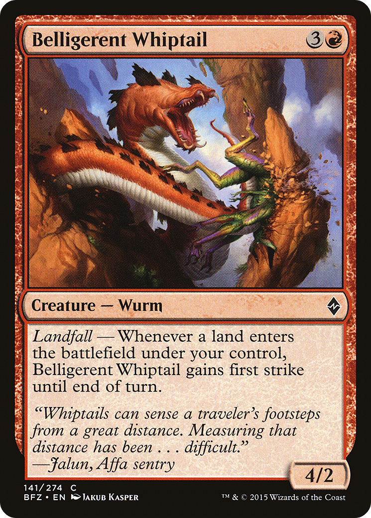Belligerent Whiptail (BFZ-141) [Battle for Zendikar] Foil
